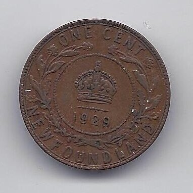 NEWFOUNDLAND 1 CENT 1929 KM # 16 VF