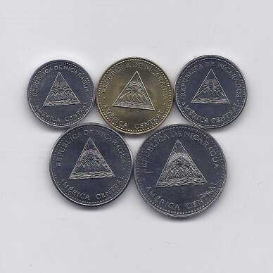 NIKARAGVA 2014 - 2015 m. 5 monetų rinkinys 1