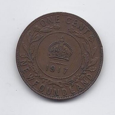 NEWFOUNDLAND 1 CENT 1917 KM # 16 VF
