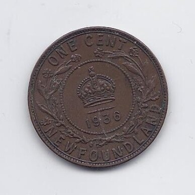 NEWFOUNDLAND 1 CENT 1936 KM # 16 VF