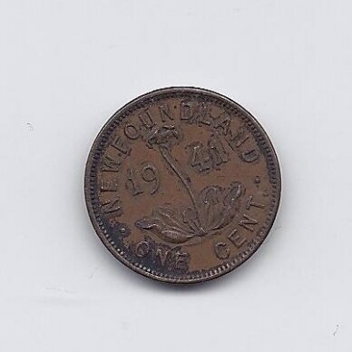 NIUFAUNDLANDAS 1 CENT 1941 C KM # 18 VF
