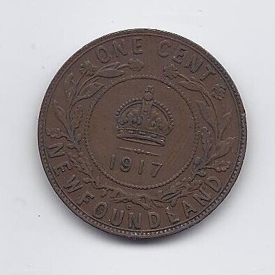 NEWFOUNDLAND 1 CENT 1917 KM # 16 VF