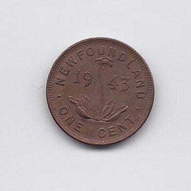 NIUFAUNDLANDAS 1 CENT 1943 C KM # 18 VF