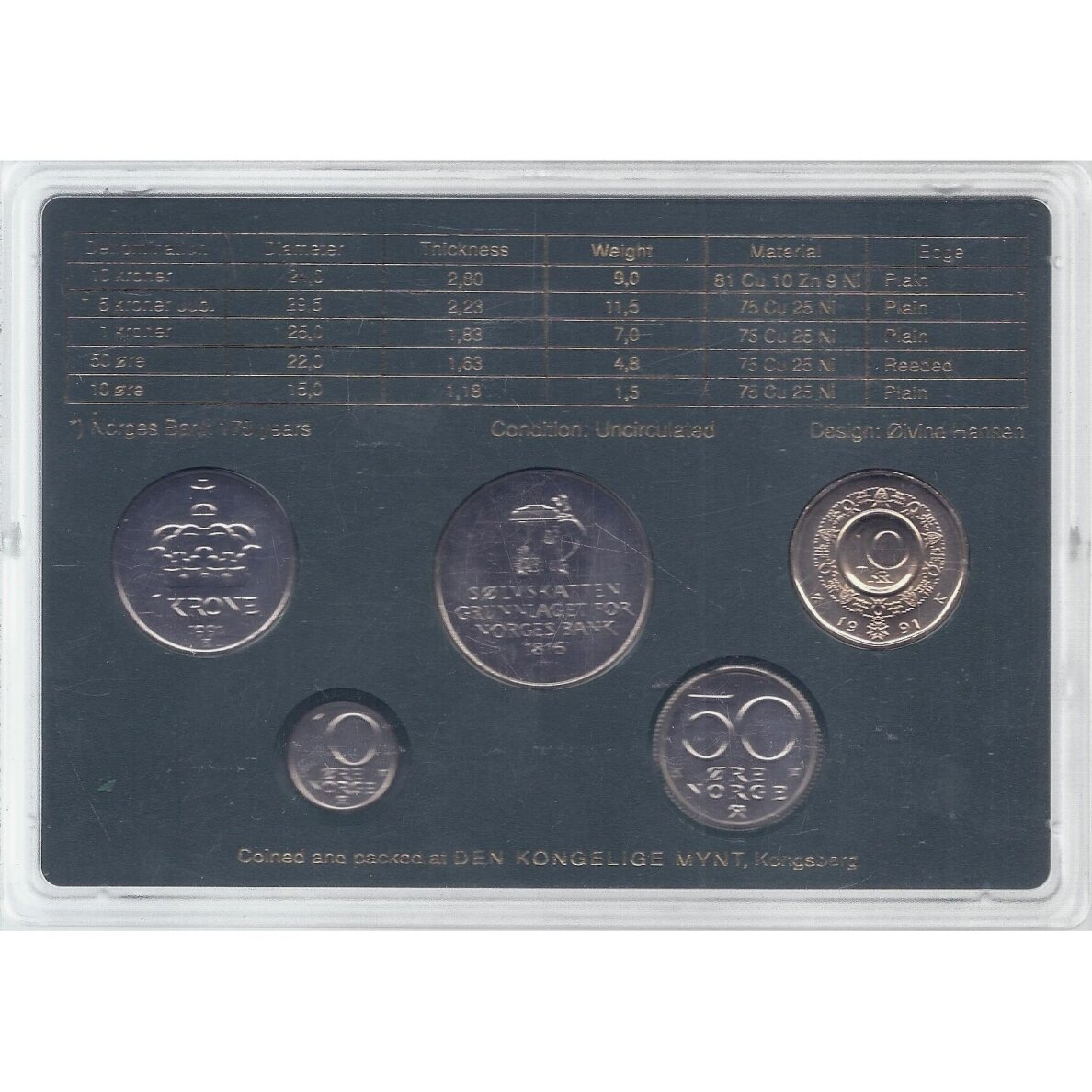 NORVEGIJA 1991 m. Oficialus rinkinys 1