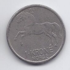 NORVEGIJA 1 KRONE 1961 KM # 409 VF