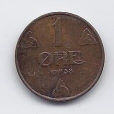 NORWAY 1 ORE 1938 KM # 367 VF