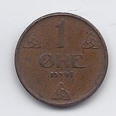 NORWAY 1 ORE 1941 KM # 367 VF