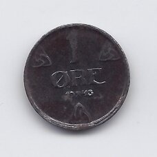 NORWAY 1 ORE 1943 KM # 387 F/VF NORWAY 1 ORE 1943 KM # 387 F/VF