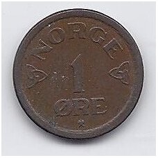 NORWAY 1 ORE 1956 KM # 398 VF