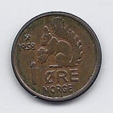 NORWAY 1 ORE 1958 KM # 403 VF