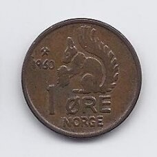 NORWAY 1 ORE 1960 KM # 403 VF