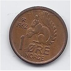 NORWAY 1 ORE 1962 KM # 403 VF