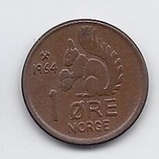 NORWAY 1 ORE 1964 KM # 403 VF