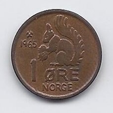 NORWAY 1 ORE 1965 KM # 403 VF