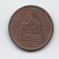 NORWAY 1 ORE 1970 KM # 403 VF