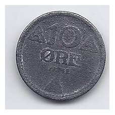 NORWAY 10 ORE 1942 KM # 389 F