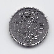 NORWAY 10 ORE 1973 KM # 411 VF/XF