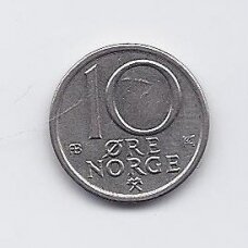 NORWAY 10 ORE 1976 KM # 416 XF