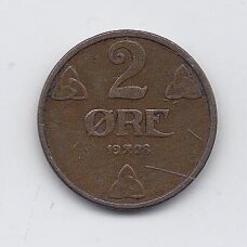 NORWAY 2 ORE 1928 KM # 371 VF