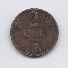 NORWAY 2 ORE 1935 KM # 371 VF