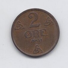 NORWAY 2 ORE 1937 KM # 371 VF