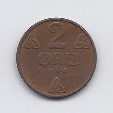 NORWAY 2 ORE 1939 KM # 371 VF
