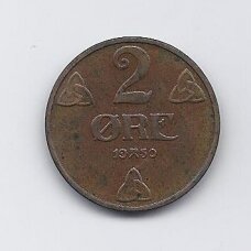 NORWAY 2 ORE 1950 KM # 371 VF