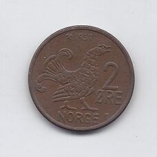NORWAY 2 ORE 1959 KM # 510 VF NORWAY 2 ORE 1959 KM # 510 VF