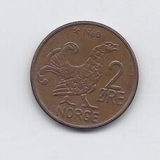 NORWAY 2 ORE 1960 KM # 510 VF NORWAY 2 ORE 1960 KM # 510 VF