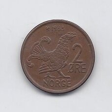 NORWAY 2 ORE 1963 KM # 510 VF NORWAY 2 ORE 1963 KM # 510 VF