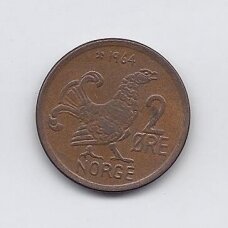 NORWAY 2 ORE 1964 KM # 510 VF NORWAY 2 ORE 1964 KM # 510 VF