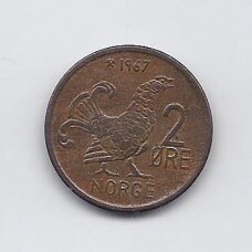 NORWAY 2 ORE 1967 KM # 510 VF NORWAY 2 ORE 1967 KM # 510 VF