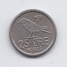 NORWAY 25 ORE 1958 KM # 407 VF NORWAY 25 ORE 1958 KM # 407 VF