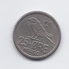 NORWAY 25 ORE 1962 KM # 407 VF NORWAY 25 ORE 1962 KM # 407 VF