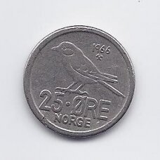 NORWAY 25 ORE 1966 KM # 407 VF NORWAY 25 ORE 1966 KM # 407 VF