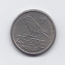 NORWAY 25 ORE 1969 KM # 407 VF NORWAY 25 ORE 1969 KM # 407 VF