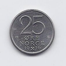 NORWAY 25 ORE 1976 KM # 417 XF NORWAY 25 ORE 1976 KM # 417 XF