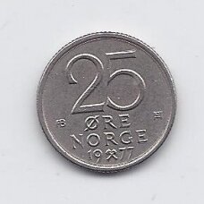 NORWAY 25 ORE 1977 KM # 417 XF NORWAY 25 ORE 1977 KM # 417 XF