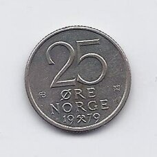 NORWAY 25 ORE 1979 KM # 417 VF/XF
