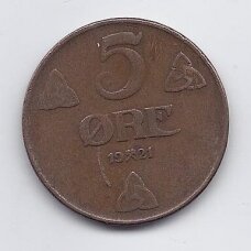 NORWAY 5 ORE 1921 KM # 368 VG/F