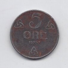 NORWAY 5 ORE 1941 KM # 388 VG/F NORWAY 5 ORE 1941 KM # 388 VG/F