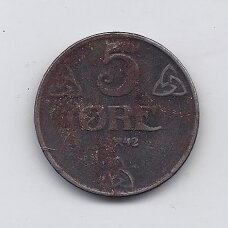 NORWAY 5 ORE 1942 KM # 388 VG/F