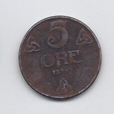 NORWAY 5 ORE 1943 KM # 388 VG/F NORWAY 5 ORE 1943 KM # 388 VG/F