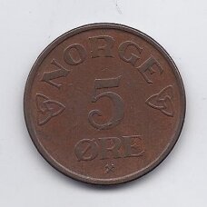 NORWAY 5 ORE 1954 KM # 400 VF