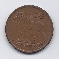 NORWAY 5 ORE 1965 KM # 405 VF