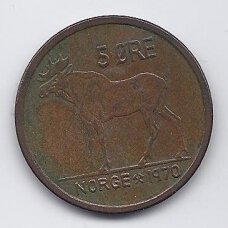 NORWAY 5 ORE 1970 KM # 405 VF
