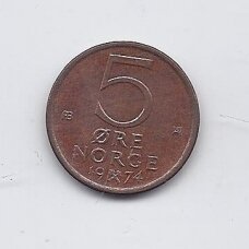 NORWAY 5 ORE 1974 KM # 415 XF