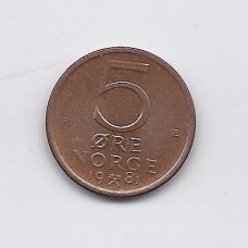 NORWAY 5 ORE 1981 KM # 415 UNC
