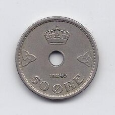 NORWAY 50 ORE 1940 KM # 386 VF