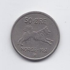 NORWAY 50 ORE 1961 KM # 408 VF